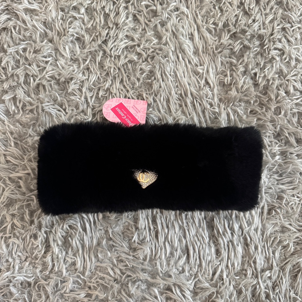 Juicy Couture Black Faux Fur Headband